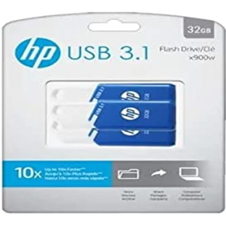 USB 3.1 HP 32GB X755W 3er Pack Blau
