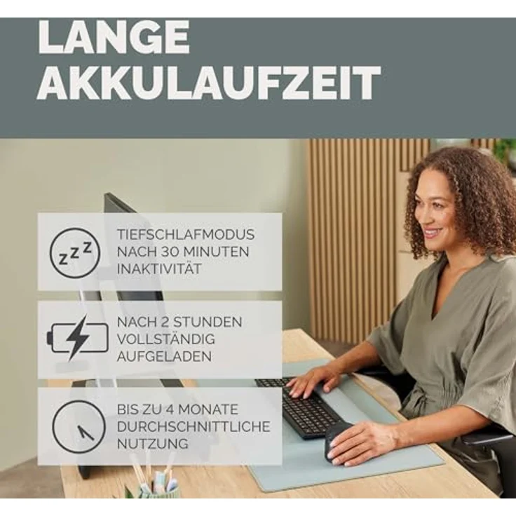 Fellowes Breyta Plus+ Ergonomische Maus, Kabelgebunden und Kabellos, Schwarz, für Rechtshänder*innen mit ergonomischer Handform – Bild 8