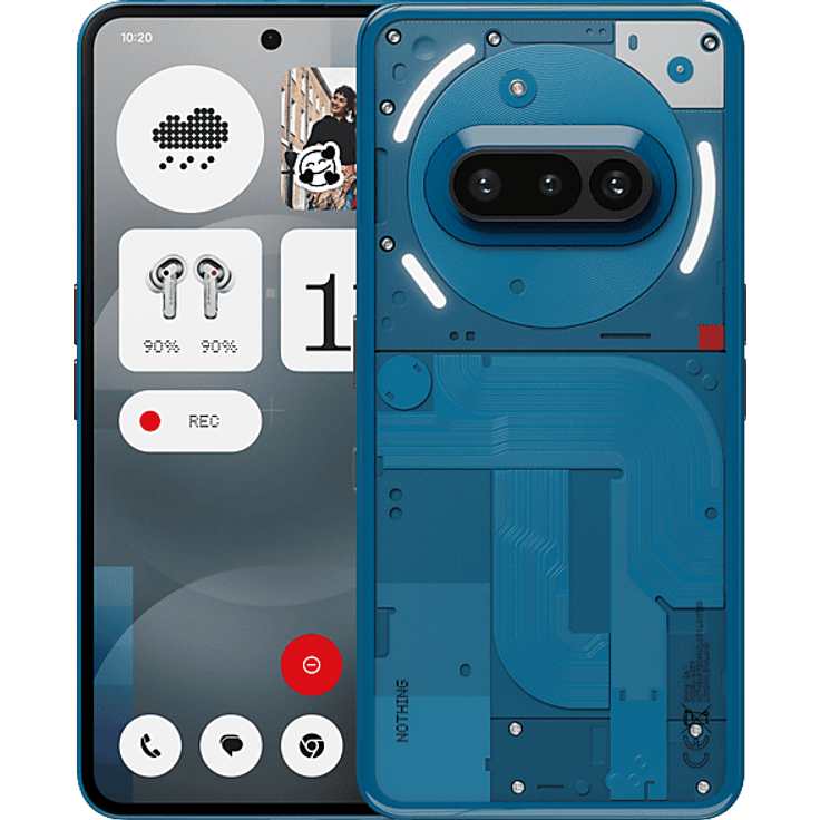 NOTHING Phone (3a), 256 GB Blau, Dual SIM, Vierfach-Kamera, Snapdragon 7S Gen 3, 6,77 Zoll FHD+ AMOLED Display