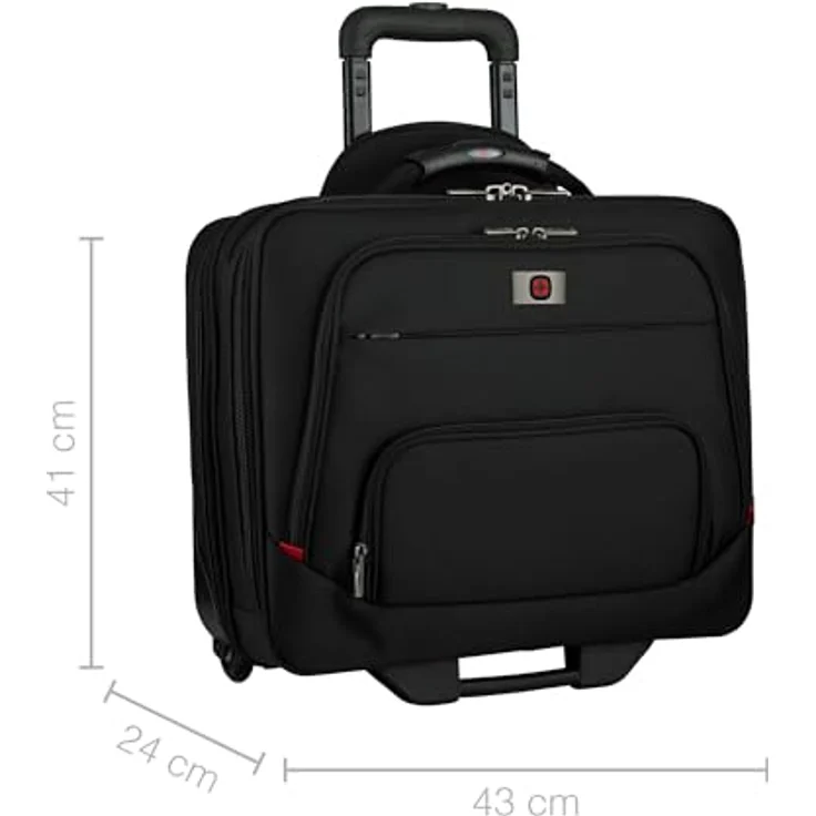 WENGER 605978 SPHERIA 16'' Wheeled Laptop Case, Smooth Glide 2.5-inch wheels with an Overnight Compartment in Black – Bild 3