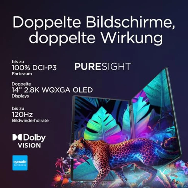 LENOVO Yoga Book 9 14IAH10, 14 Zoll Hybrid Laptop mit Intel® Core™ Ultra 285H, 32 GB RAM, 1 TB SSD, Touchscreen, Türkis – Bild 7