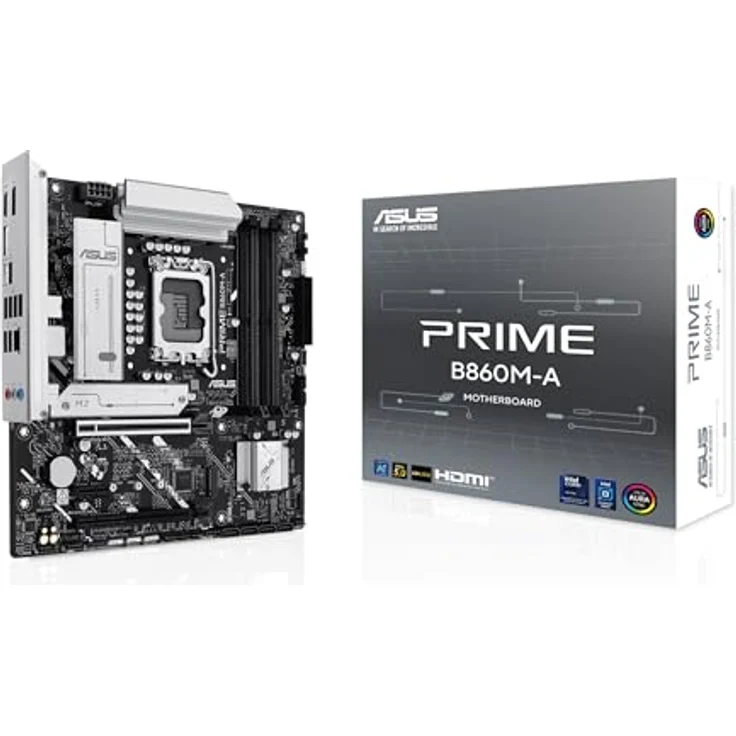 ASUS Prime B860M-A-CSM Mainboard Sockel Intel LGA 1851, DDR5 Speicher, PCIe 5.0 x16, 2X M.2, HDMI, dual DisplayPort, USB 20Gbps Typ-C, Aura Sync – Bild 1