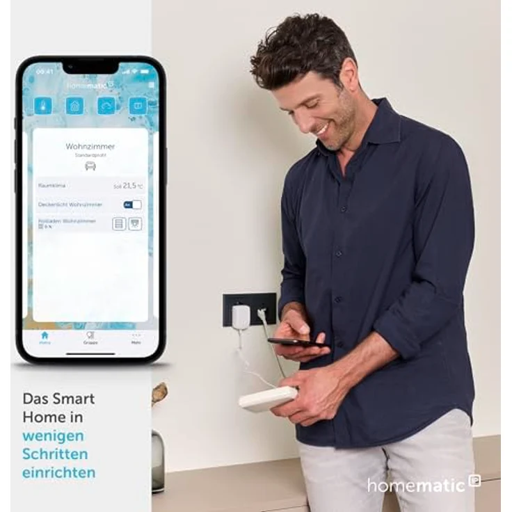 Homematic IP Smart Home Access Point (HmIP-HAP-A), Cloudbasierter Smart Home Hub mit intuitiver App-Steuerung, anthrazit – Bild 3