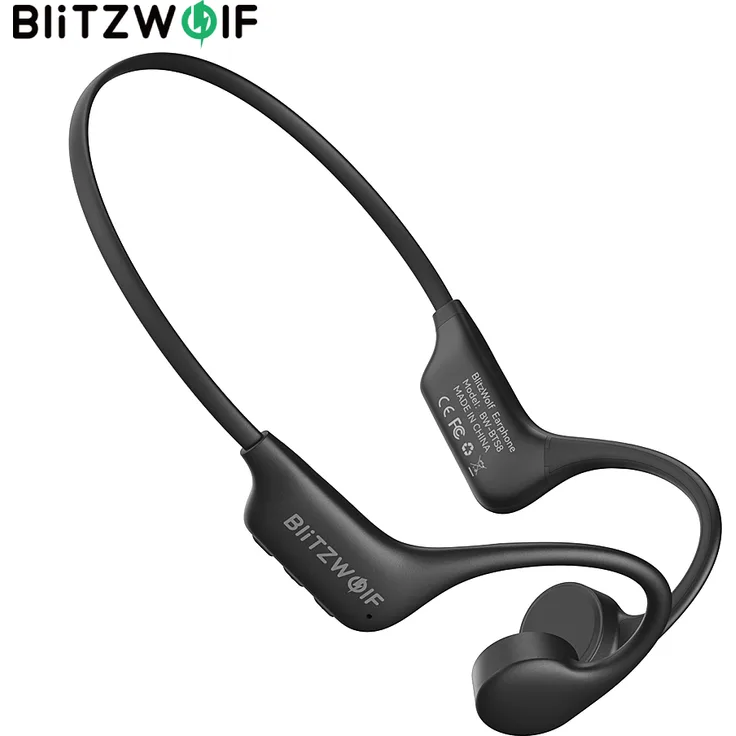 BlitzWolf® BW-BTS8, Bluetooth-Ohrhörer mit Knochenleitung, 32 GB Speicher, IPX8-wasserdicht, Sportkopfhörer mit Mikrofon, schwarz