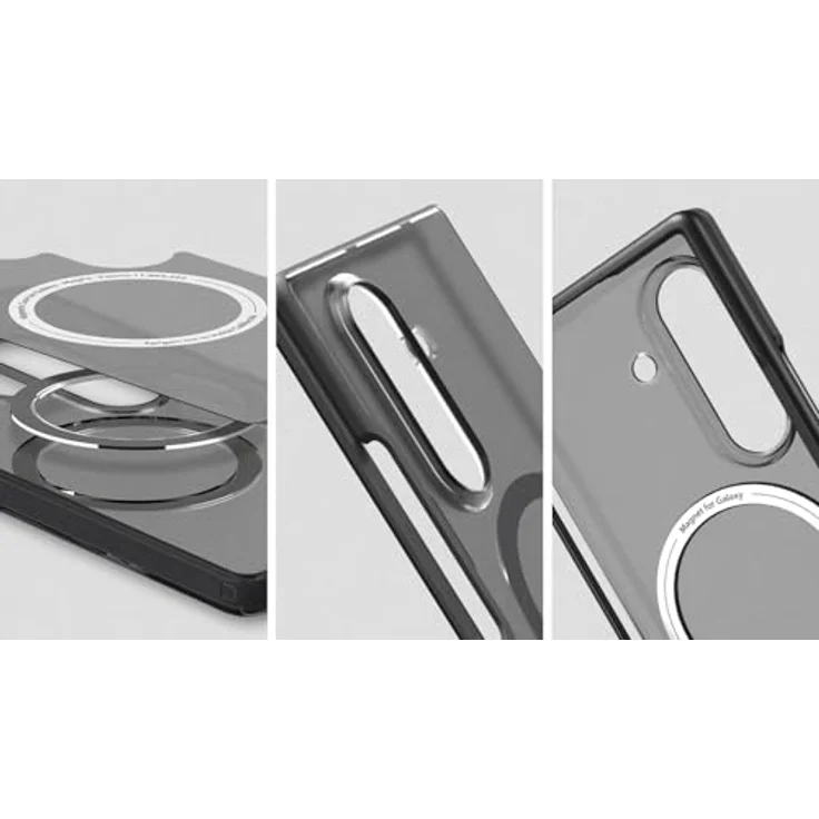 Designed for Samsung Spigen Capella Case für Galaxy Z Fold7, semitransparente Handy-Hülle mit Magnet, Qi2-Charger kompatibel, Harteschale mit weicher Kante, Frost Black – Bild 2