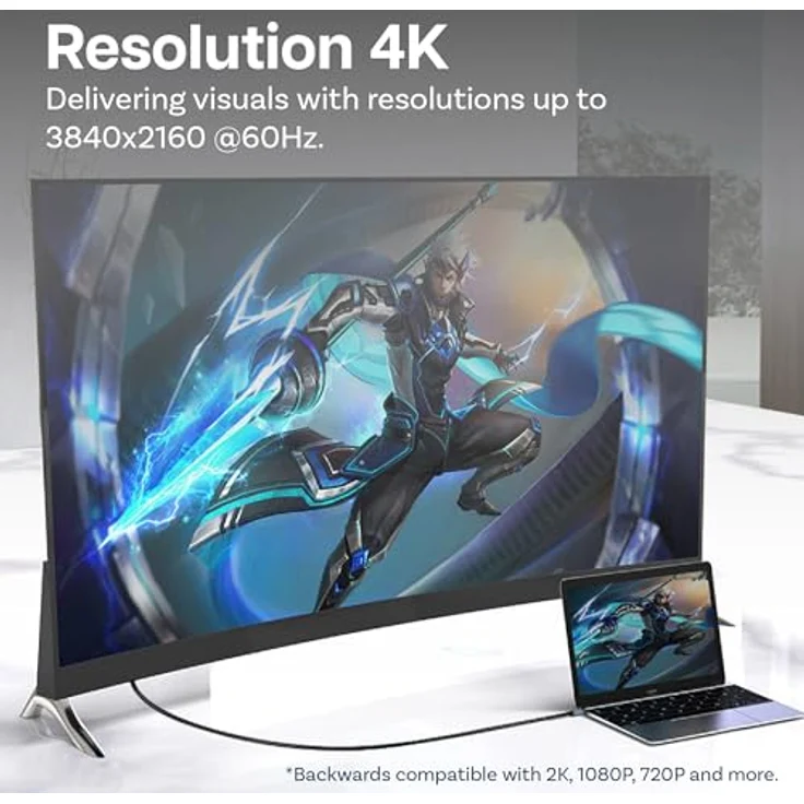 MMOBIEL USB-C zu HDMI Kabel 2m, 4K@60Hz geflochtenes Kabel, Thunderbolt 3 Adapter für MacBook Pro/Air, iPhone 16/15, iPad Pro, Samsung Galaxy, Chromebook – Bild 3