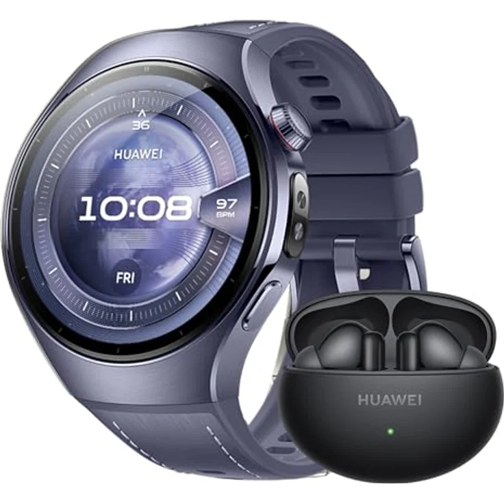 Huawei Watch 5, 46 mm Smartwatch mit EKG-Funktion, TruSleep-Monitoring und eSIM, schwarz – Bild 1