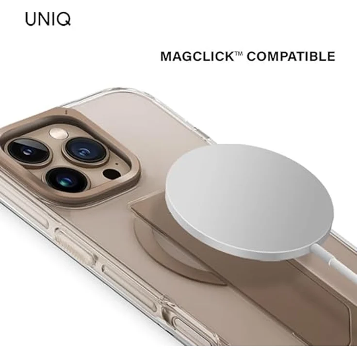 Uniq Heldro Max, Smartphone Hülle für Apple iPhone 16 Pro mit integriertem Kickstand, FlexGrip-Band und MagClick-Laden, Schwarz – Bild 8
