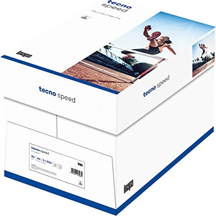 inapa Drucker-/Kopierpapier tecno Speed: 80 g/m², A4, weiß, 2500 Blatt - schnell und staufrei drucken – Bild 1
