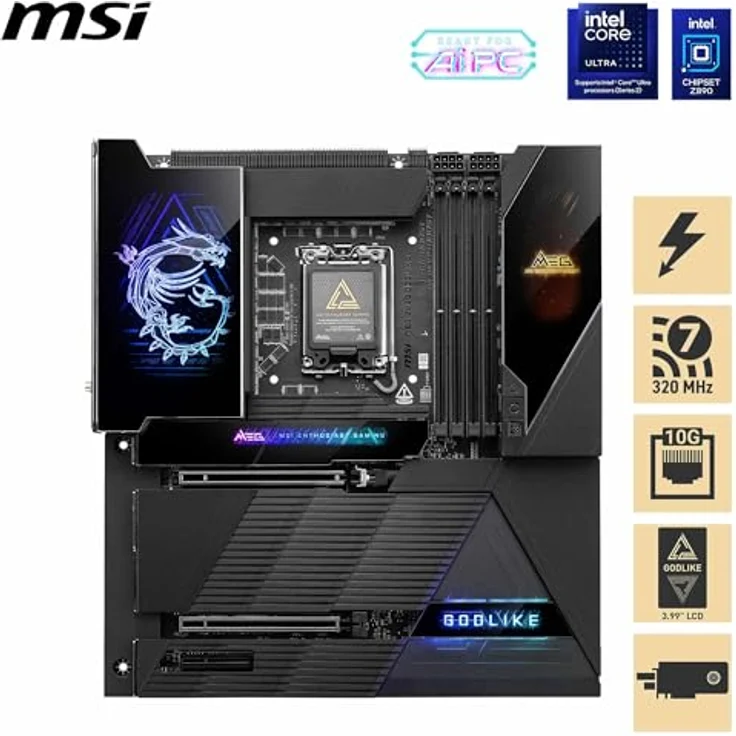 MSI MEG Z890 GODLIKE, E-ATX Mainboard - Unterstützt Intel Core Ultra Prozessoren (Series 2), DDR5 (9200+ MT/s OC), Thunderbolt 5, Wi-Fi 7, 10G LAN – Bild 2