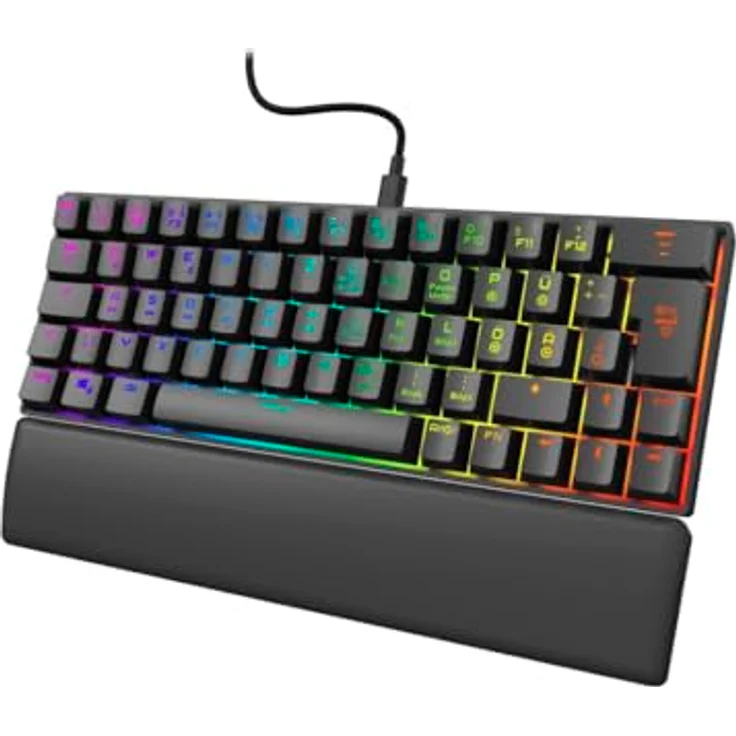 uRage Gaming-Keyboard Exodus 760 Mechanical Mini, mit Abnehmbarer Handballenauflage, Full-RGB-Beleuchtung, Gaming-Software, kompaktes Format, Outemu Red Switches, QWERTZ-Layout, in schwarz – Bild 3
