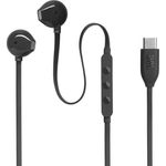 JBL Tune 305C Hi-Res Wired Earbuds with Microphone and USB-C, Flat Tangle-Free Cable, 3-Button Remote, EQ Presets Control and Volume Adjustment, in Black
