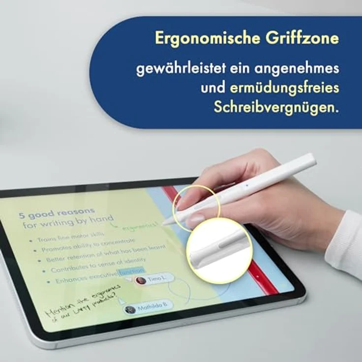 Lamy Safari Note+ White iPad Stift – iPad Pencil mit Palm Rejection, Druck- /Neigungssensitivität & bis zu 10 Stunden Akkulaufzeit – Bild 4