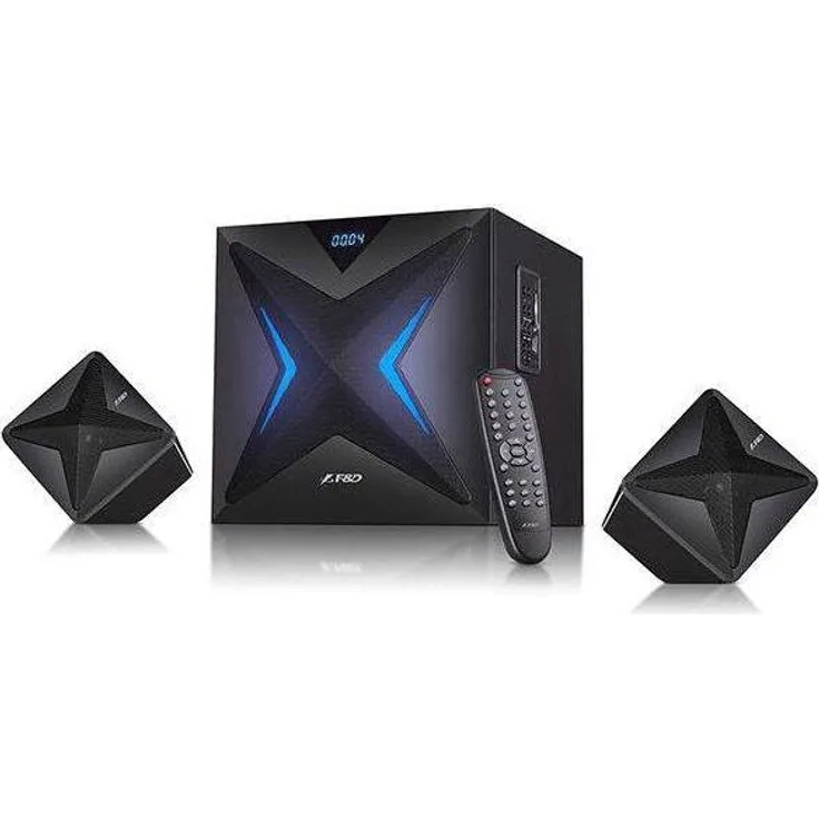 Fenda F&D F550X, Multimedia Bluetooth Lautsprecher mit 2.1 Kanal Surround, 56W, 130Hz-20KHz, Subwoofer, Bluetooth Reichweite bis 15m, Schwarz