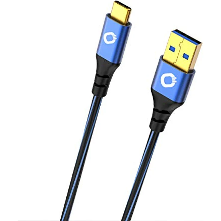 Oehlbach USB Plus C3 - USB-Kabel für Smartphones Typ A 3.0 zu Typ C 3.1 - PVC-Mantel - OFC, blau-schwarz 3m – Bild 3
