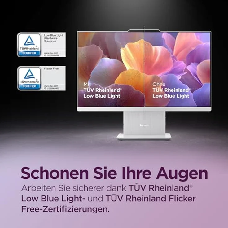 Lenovo IdeaCentre All-In-One PC, 23.8" Full HD, AMD Ryzen 7 250, 16GB RAM, 1TB SSD, AMD Radeon Grafik, Windows 11, Cloud grau, inkl. USB Maus-Tastatur, 3 Monate Premium Care – Bild 4