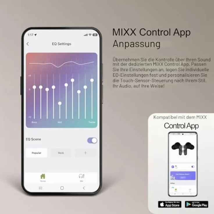 Mixx audio Streambuds Custom 3, True Wireless Kopfhörer mit 300 Minuten Akkulaufzeit, Schwarz – Bild 7