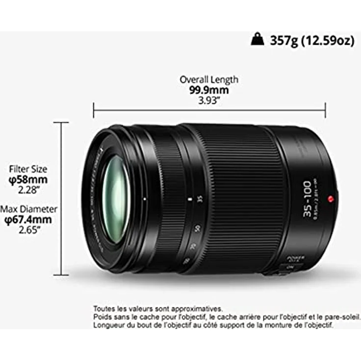 Panasonic H-HSA35100E9 Lumix G X Vario 35-100 mm-F2.8-Power O.I.S. schwarz – Bild 3