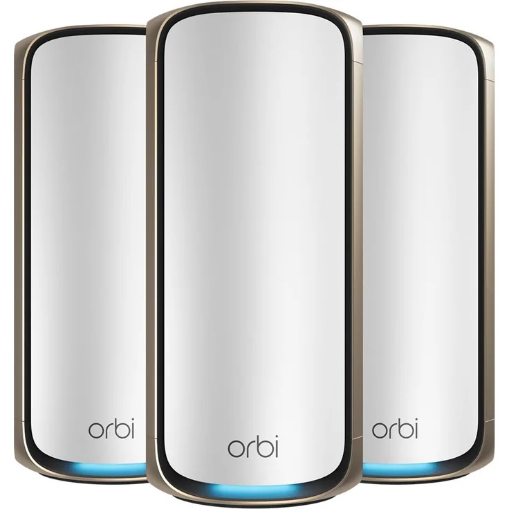 Netgear Orbi 970 RBE973S, Router mit WiFi 7, bis zu 27 GBit/s, 360° WLAN-Abdeckung, Weiss