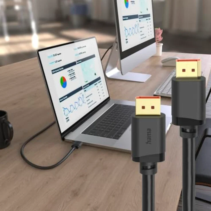HAMA 2020320, 2M, 16K DisplayPort-Kabel, Schwarz, unterstützt UHBR20, vergoldete Stecker, doppelte Abschirmung – Bild 7