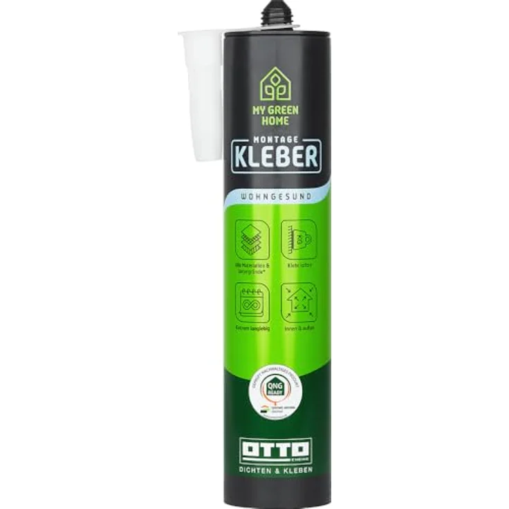 My Green Home Montagekleber 300ml, sofort haftend, extrem langlebig, für alle Materialien, temperaturbeständig, emissionsarm, weiß – Bild 1