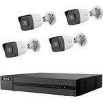 HiLook IK-4248BH-MH/P PoE Komplettset für Videoüberwachung - 1x 4-Kanal Netzwerk Videorekorder mit PoE, HDMI und VGA Ausgang und 4X 8 MP PoE Überwachungskameras