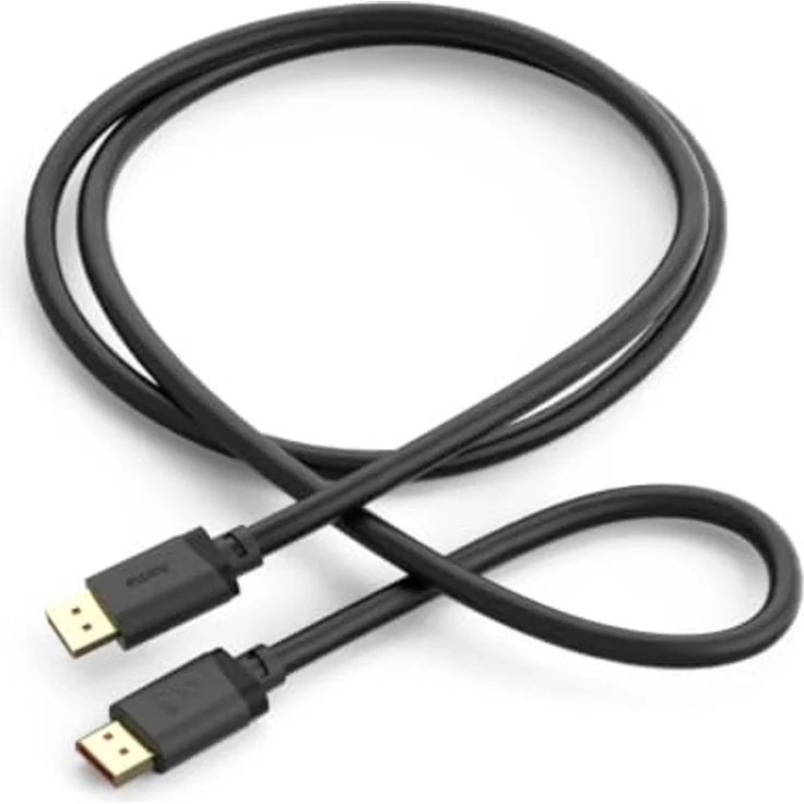 HAMA 2020320, 2M, 16K DisplayPort-Kabel, Schwarz, unterstützt UHBR20, vergoldete Stecker, doppelte Abschirmung – Bild 3