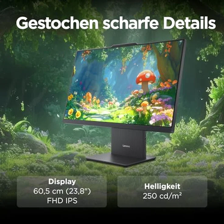 Lenovo IdeaCentre AIO 24AKP10, 60,5 cm (23,8"), Full HD, AMD Ryzen 5, 16 GB RAM, 1 TB SSD, Windows 11 Home, Luna Gray – Bild 7