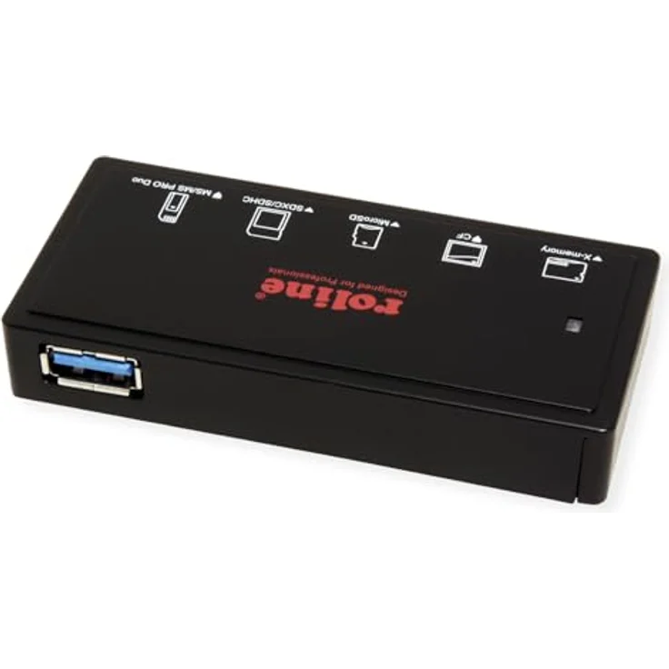 ROLINE USB 3.2 Gen 1 Multi Card Reader, schwarz, kompatibel mit CF, MMC und Memory Stick, plug&play Unterstützung – Bild 2