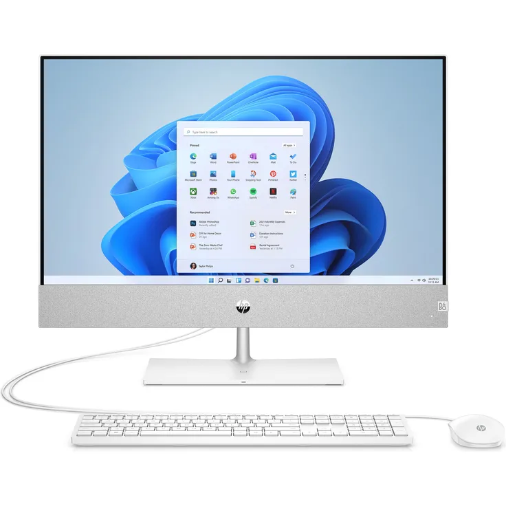 HP Pavilion 24-ca0400ng All-in-One-PC, AMD Ryzen™ 5, 16 GB RAM, 512 GB SSD, 23.8" Full HD Display, Windows 11 Home, Weiß