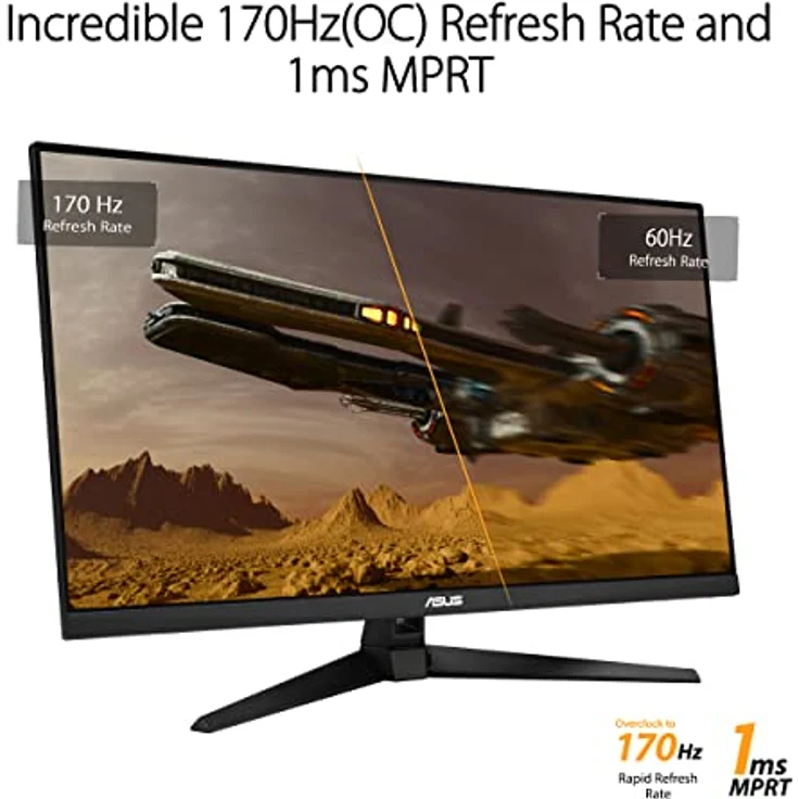 ASUS TUF Gaming VG32AQL1A - 31,5 Zoll WQHD Monitor - 170 Hz, 1ms GtG, FreeSync Premium & G-Sync kompatibel, DisplayHDR 400 - Fast IPS Panel, 16:9, 2560x1440, DP, HDMI, USB, ergonomisch, Speaker - schwarz – Bild 3