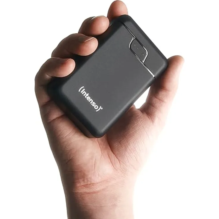 Intenso B10000, 10.000 mAh Powerbank mit USB-C & 2x USB-A, LED-Statusanzeige, geprüft in Deutschland, schwarz
