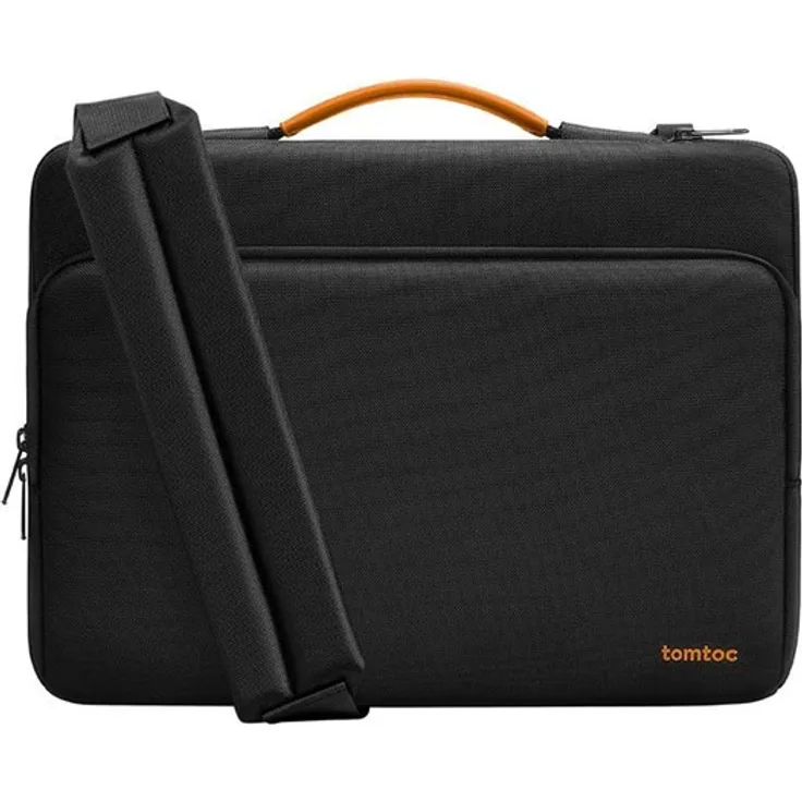 Tomtoc Defender-A40 Laptop-Umhängetasche für 13.5"-14" Laptops, spritzwasserresistentes recyceltes Gewebe, YKK-Reißverschluss, gepolsterter Schutz, verstellbarer Schultergurt