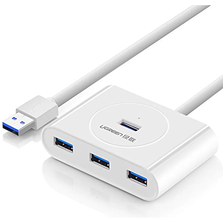 UGREEN 4 Port USB 3.0 Hub Super Speed Verteiler 5Gbs 1m, Weiß