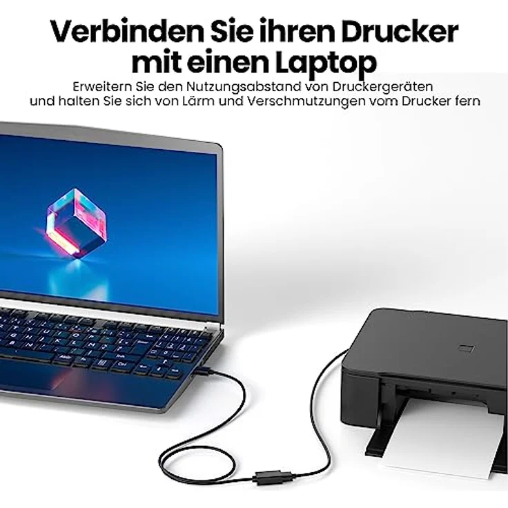 JAMEGA 5m USB 2.0 Verlängerungskabel, USB-A Buchse auf A Stecker, Übertragungsgeschwindigkeit 480 Mbit/s, schwarz – Bild 5