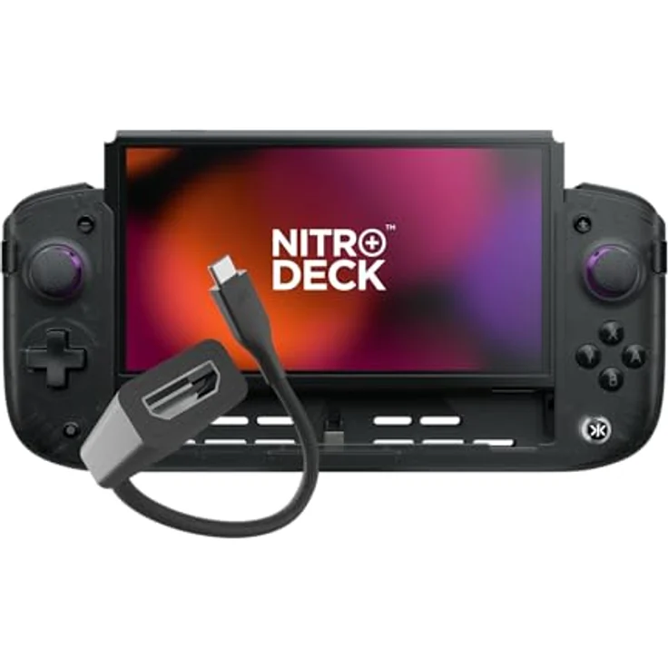 Gioteck Switch Nitro Deck+ Clear Black, Handheld-Deck für Switch & OLED mit verbessertem Komfort und Bluetooth-Verbindung – Bild 2