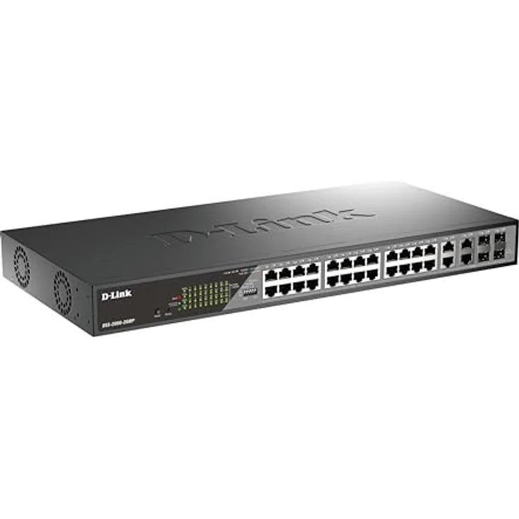 D-Link 28-Port Gigabit PoE+ Smart Surveillance Switch (24 x 1000BASE-T PoE+ and 4 x Combo SFP, 802.3af/at, 370W PoE Budget, bis zu 250 Meter Long Range PoE, VLAN, QoS, ERPS, ONVIF) – Bild 3