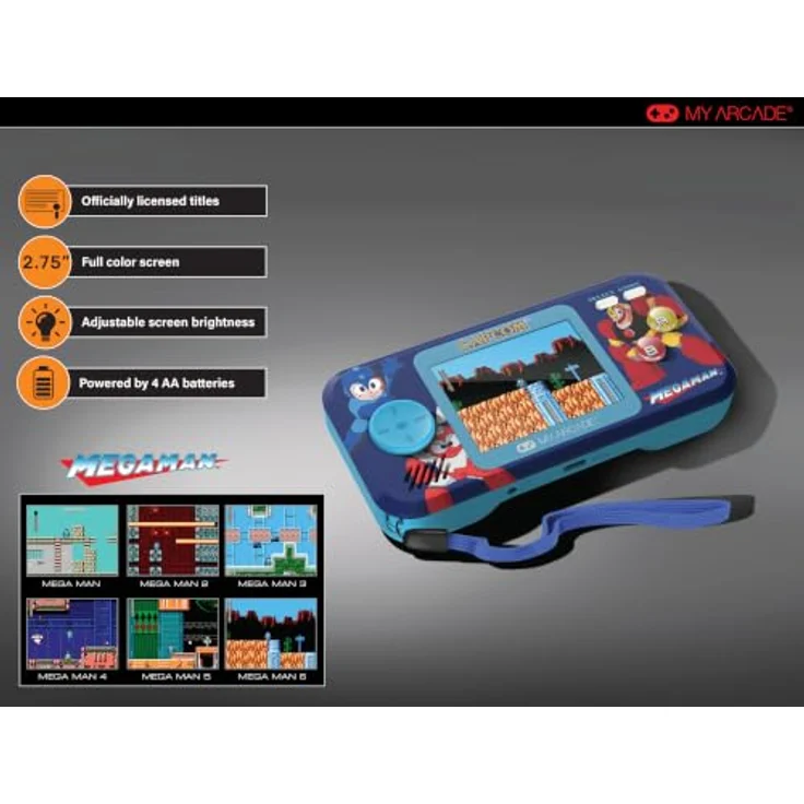 My Arcade MEGA MAN POCKET PLAYER PRO, tragbare Konsole mit Mega Man Spielen und langlebigem Akku – Bild 2