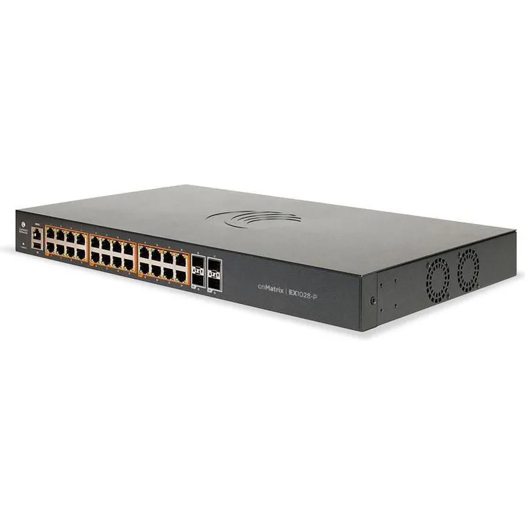 Cambium Networks cnMatrix EX1028-P, 28-Port Netzwerk Switch mit Layer-2 Funktionen, Grau