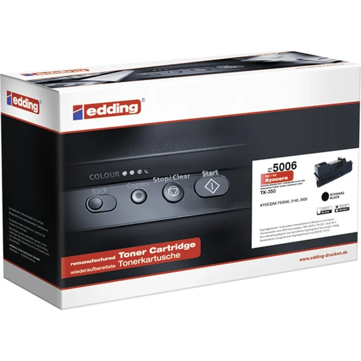 edding Tonerpatrone EDD-5006, kompatibel mit Kyocera TK-350, schwarz, 15.000 Druckseiten