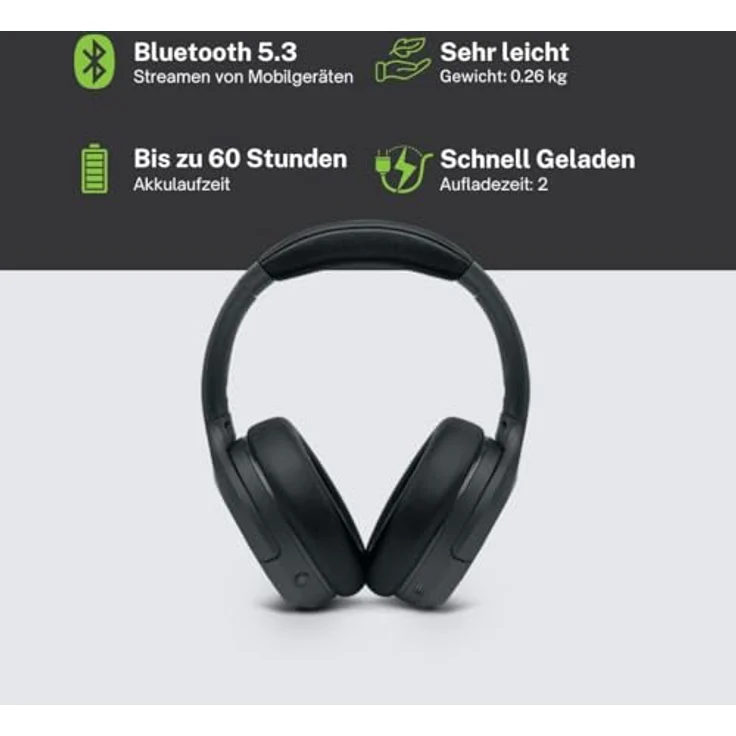 MUSE M-295 ANC Bluetooth-Stereo-Headset, Over-Ear mit 35 dB Active Noise Cancelling, 40 Stunden Spielzeit, doppeltem Mikrofon und Tragetasche – Bild 4