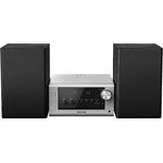 Panasonic SC-PM704EG-S Kompaktes Micro HiFi Stereosystem mit CD, DAB+/FM Radio, USB und Bluetooth, 80W Lautsprechern, Bassregelung, Silber