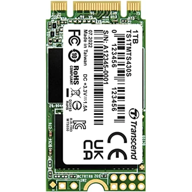 Transcend 1To M.2 2242 SSD SATA3 B+M Key – Bild 1