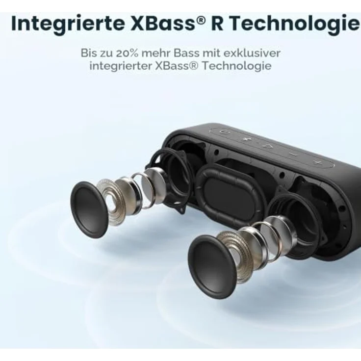 Tribit XSound Go Bluetooth Lautsprecher, 16 W, tiefem Bass, IPX7 wasserfest, blau – Bild 2
