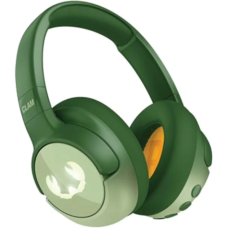 Fresh 'n Rebel Clam Junior, Kinder Bluetooth-Kopfhörer mit aktiver Geräuschunterdrückung, sicherer Klang (<85dB), LED-Lichteffekt, 60 Std. Spielzeit (Lucky Lizzard) – Bild 1