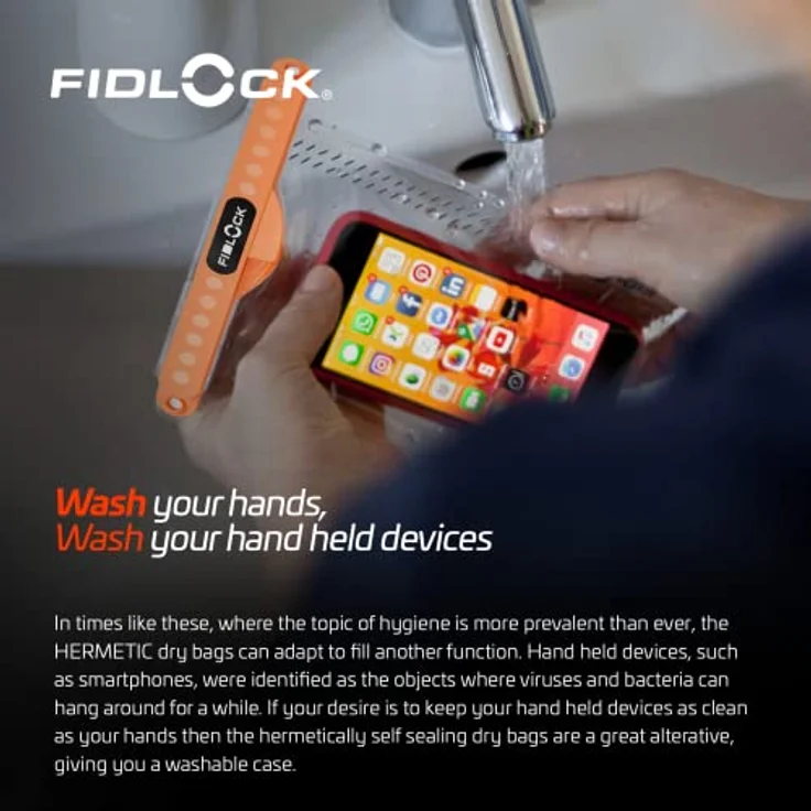 Fidlock Hermetic dry bag medi wasserdichte Tasche - Smartphonetasche orange – Bild 6