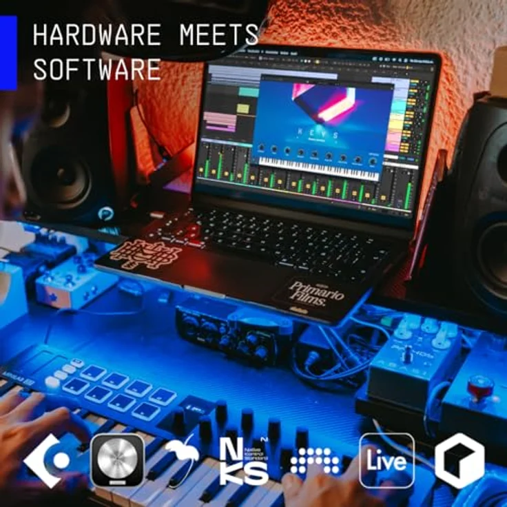 Arturia MiniLab 37 White, USB Midi-Controller mit 37 anschlagdynamischen Slim-Keys und 8 RGB-beleuchteten Pads – Bild 8
