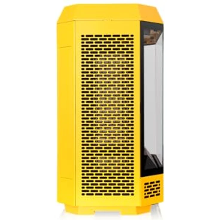 Thermaltake The Tower 600 Mid Tower Chassis | Vertikales Design | Unterstützt bis zu 420-mm- und 360-mm-AIO-Radiatoren | Kompatibel mit ASUS BTF und MSI PROJECT ZERO Series | Erweiterungsmöglichkeiten mit optionalen Kits | Einfache Kabelführung | Bumblebee – Bild 3