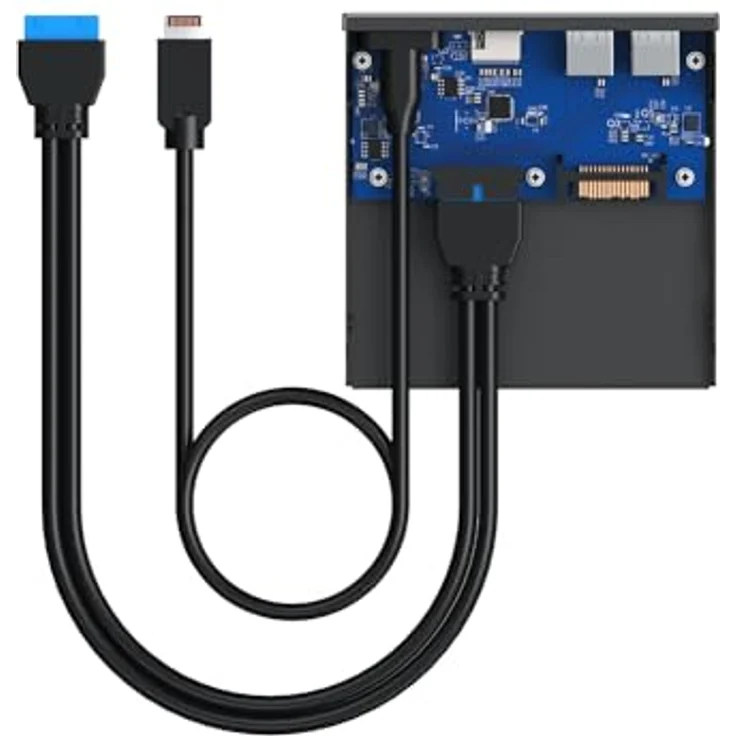 Graugear Multi Frontblende mit USB Hub + Kartenleser, für 3,5 Zoll Montageschächte, grau – Bild 12