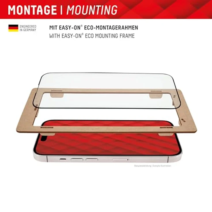 Displex Schutzglas für Samsung Galaxy A35/A55 5G, Montagerahmen, kratzer-resistente Schutzfolie, hüllenfreundlich (Real Glass Full Cover) – Bild 3